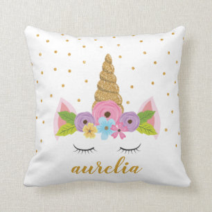 Cute Unicorn Personalized Pillow   Custom Colour
