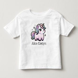 Cute Unicorn Personalized Toddler T-shirt