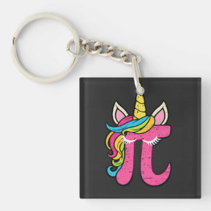 Cute Unicorn Pi Day 3.14 Math Number Pi Pun T-Shir Keychain