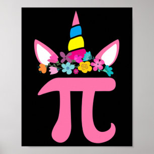Cute Unicorn Pi Math Pun Pi Day Math Science Cute  Poster