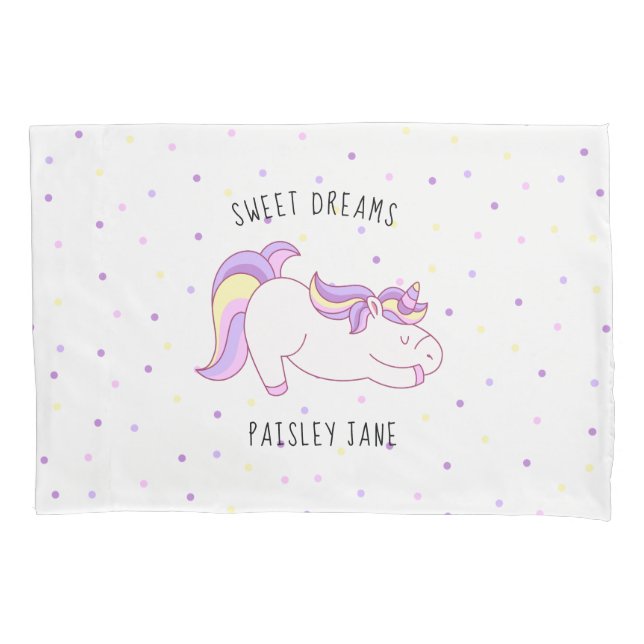Cute unicorn pillow case with name and prayer (Front)