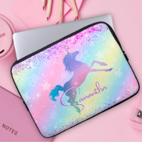 Cute unicorn pink Glitter rainbow art monogram Not