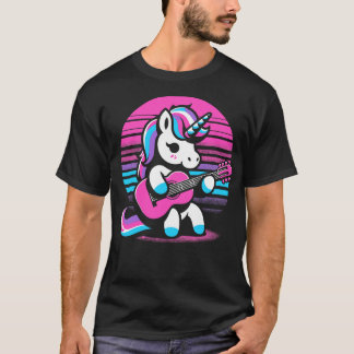 cute unicorn playing guitar T-Shirt