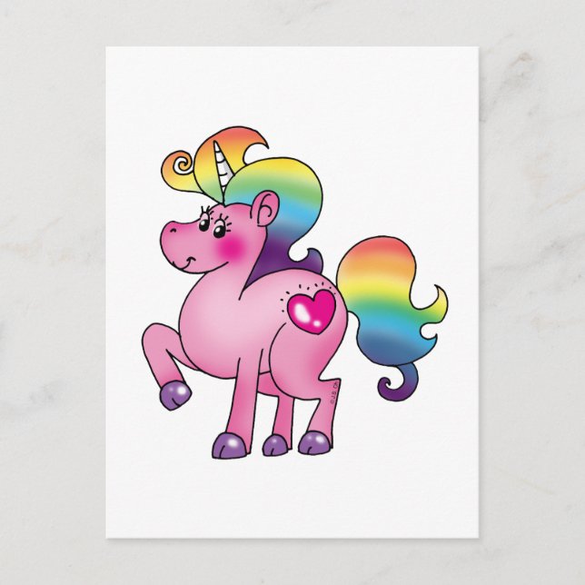 cute unicorn pony postcard (Front)