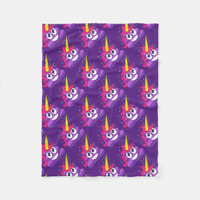 Cute Unicorn Poop Emoji Fleece Blanket (Front)