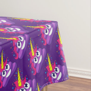 Cute Unicorn Poop Emoji Tablecloth