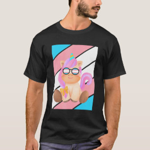 Cute Unicorn Pride Transgender Flag LGBTQ Proud Pr T-Shirt