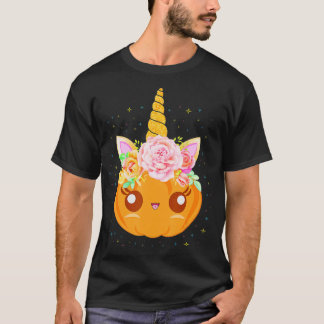 Cute Unicorn Pumpkin Halloween Thanksgiving  - 21  T-Shirt