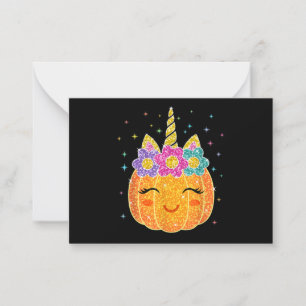 Cute Unicorn Pumpkin Halloween Thanksgiving Card
