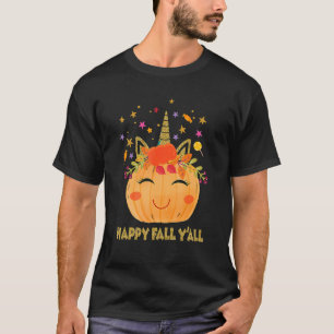 Cute Unicorn Pumpkin Halloween Thanksgiving  For K T-Shirt