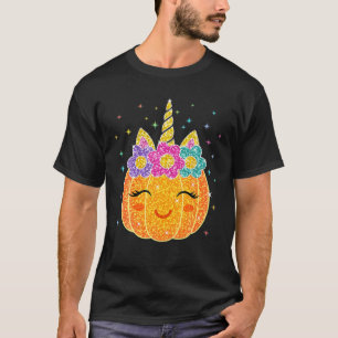 Cute Unicorn Pumpkin Halloween Thanksgiving T-Shirt