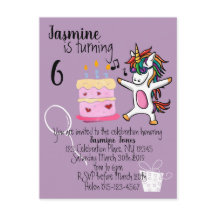 Cute Unicorn Purple Birthday