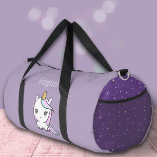 Cute Unicorn Purple Duffle Bag