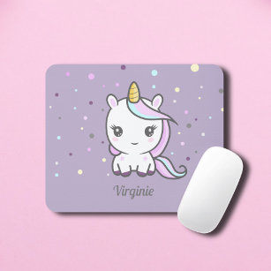Cute Unicorn Purple Mouse Pad