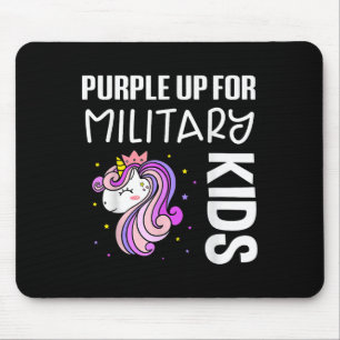 Cute Unicorn Purple Up For Military Kids Military  Mouse Pad