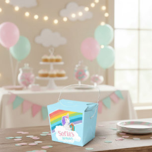 Cute Unicorn Rainbow Birthday Party  Favor Box