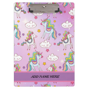 Cute Unicorn Rainbow Clipboard