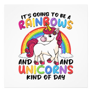 cute unicorn rainbow funny photo print