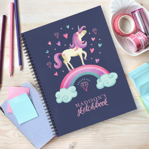 Cute Unicorn Rainbow Sketchbook Notebook
