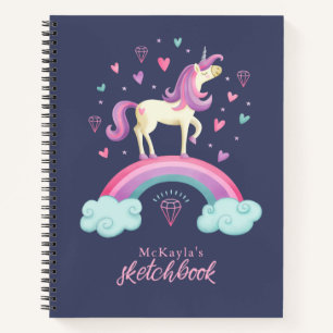 Cute Unicorn Rainbow Sketchbook Notebook