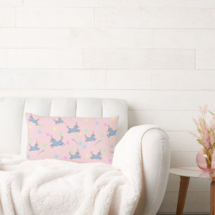Cute Unicorn rainbow stars seamless pattern Lumbar Pillow