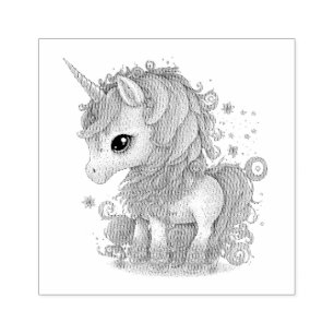 CUTE UNICORN RUBBER STAMP