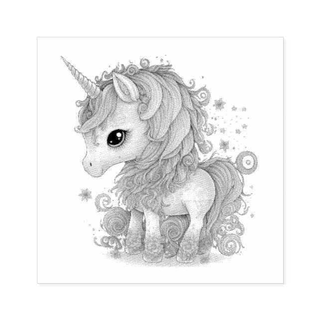 CUTE UNICORN RUBBER STAMP (Imprint)