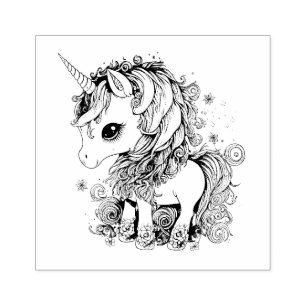 CUTE UNICORN RUBBER STAMP