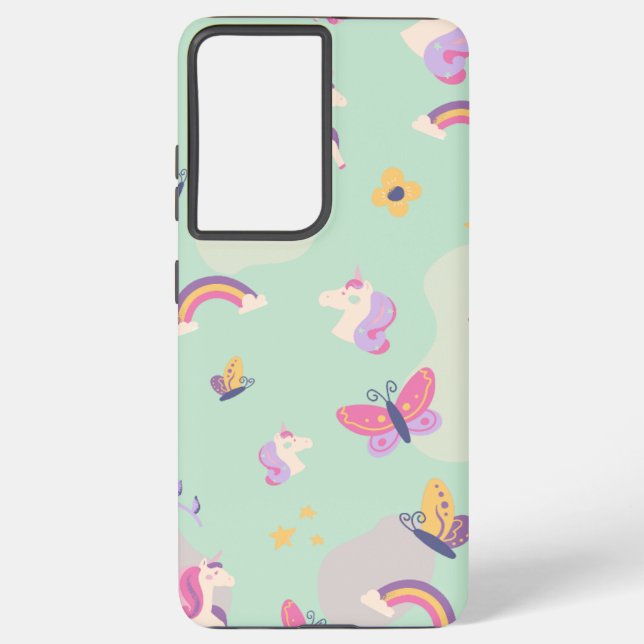 cute unicorn samsung galaxy S21 plus case  (Back)