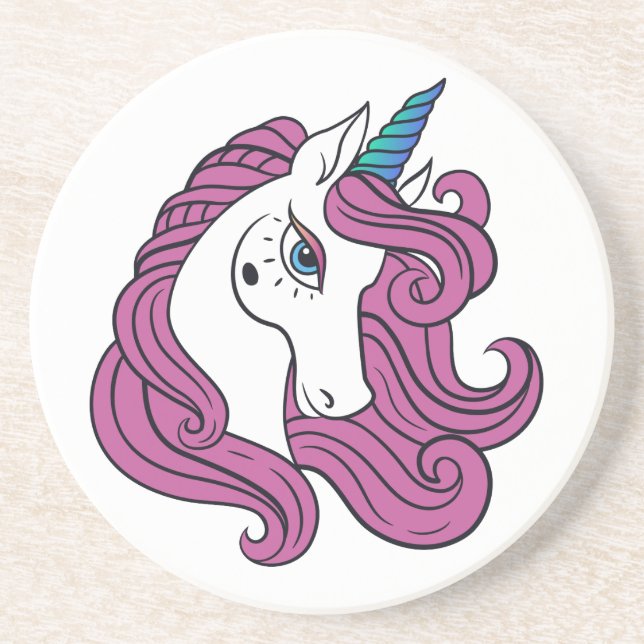Cute Unicorn sandstone coaster (Front)