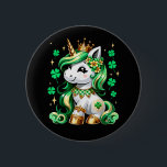 Cute Unicorn Shamrock St Patricks Day  2 Inch Round Button<br><div class="desc">Cute Unicorn Shamrock St Patricks Day</div>