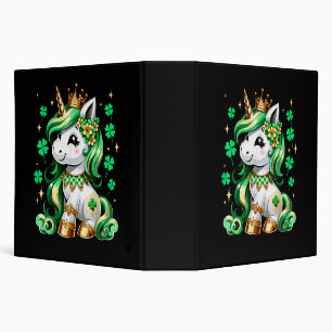 Cute Unicorn Shamrock St Patricks Day  Binder