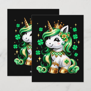 Cute Unicorn Shamrock St Patricks Day  Holiday Card
