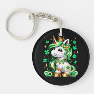 Cute Unicorn Shamrock St Patricks Day  Keychain