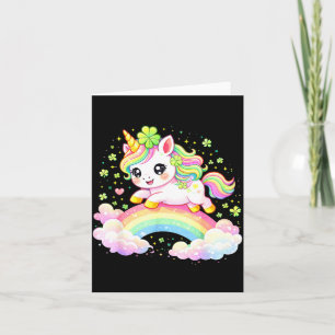 Cute unicorn shamrock st patricks day lepricorn card