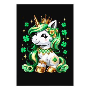 Cute Unicorn Shamrock St Patricks Day  Photo Print