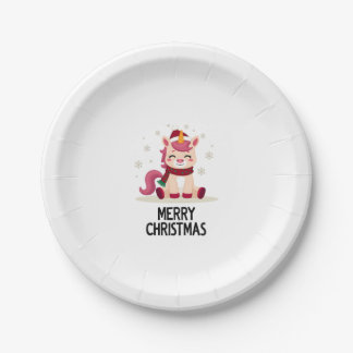 Cute Unicorn Starry Night (4) Paper Plate