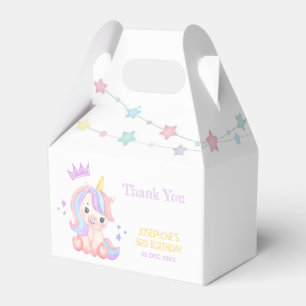 Cute Unicorn Stars Banner Fantasy Birthday Favor Box