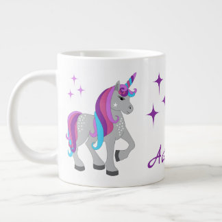 Cute Unicorn & Stars Large Coffee Mug