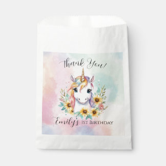 Cute Unicorn Sunflower Birthday  Favour Bag
