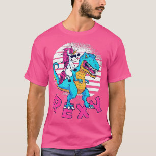 Cute Unicorn T-Rex Dinosaur Rainbow Riding T-rex G T-Shirt