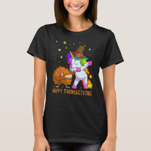 Cute Unicorn Thanksgiving For Girls Pilgrim Hat T T-Shirt