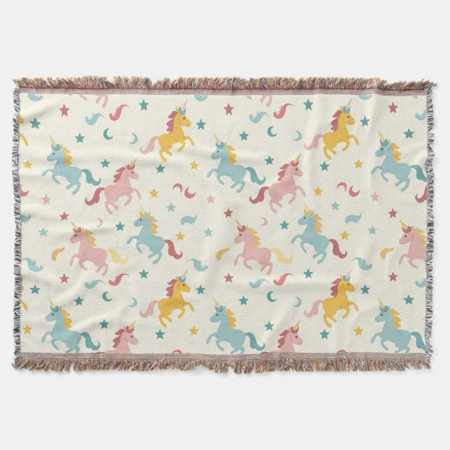 Cute Unicorn  Throw Blanket (Front)