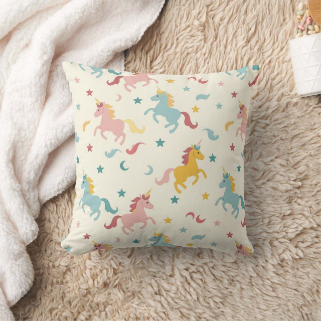 Cute Unicorn  Throw Pillow (Blanket)