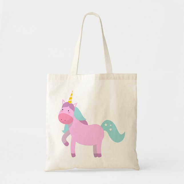 Cute Unicorn Tote Bag – Magical Fantasy Reusable  (Front)