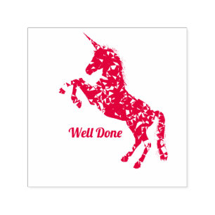 Cute unicorn Well Done teacher stamp