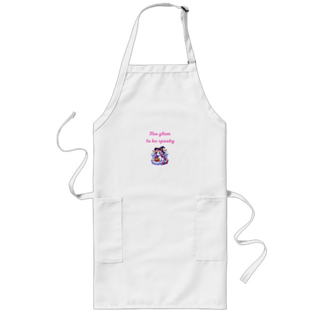 Cute Unicorn Witch Illustration – "Too Glam to Be  Long Apron (Front)
