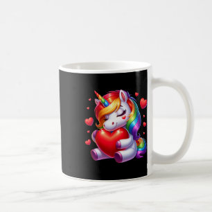 Cute Unicorn With Heart Valentines Day For Girls W Coffee Mug
