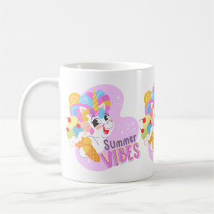 Cute unicorn with ice cream coffee mug