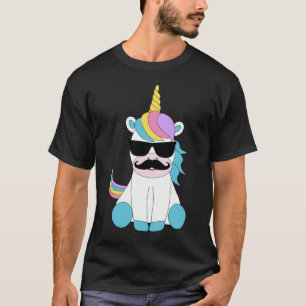 Cute Unicorn With Moustache T-Shirt